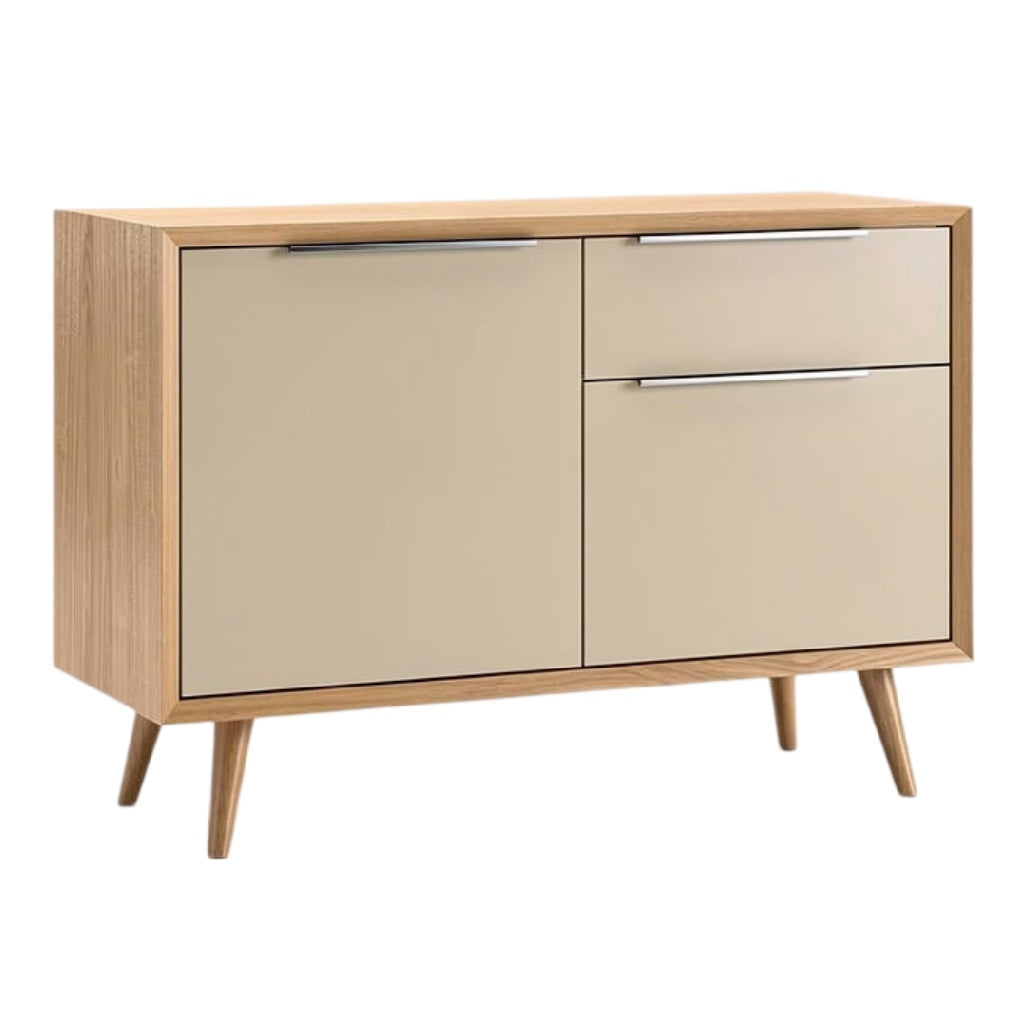 **Technische titel in het Nederlands:** Modern houten dressoir met matte afwerking en opbergmogelijkheden