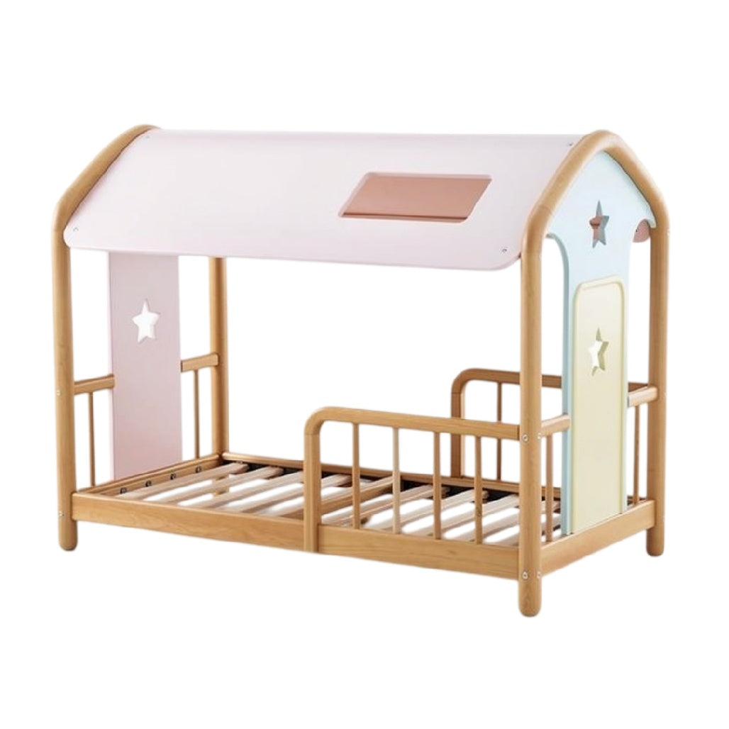 **Technisch Titel in het Nederlands: Modern Houten Peuterlbed met huisontwerp**