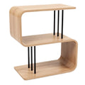 **Technische titel in het Nederlands: Modern houten flexibele bijzettafel met metalen poten**